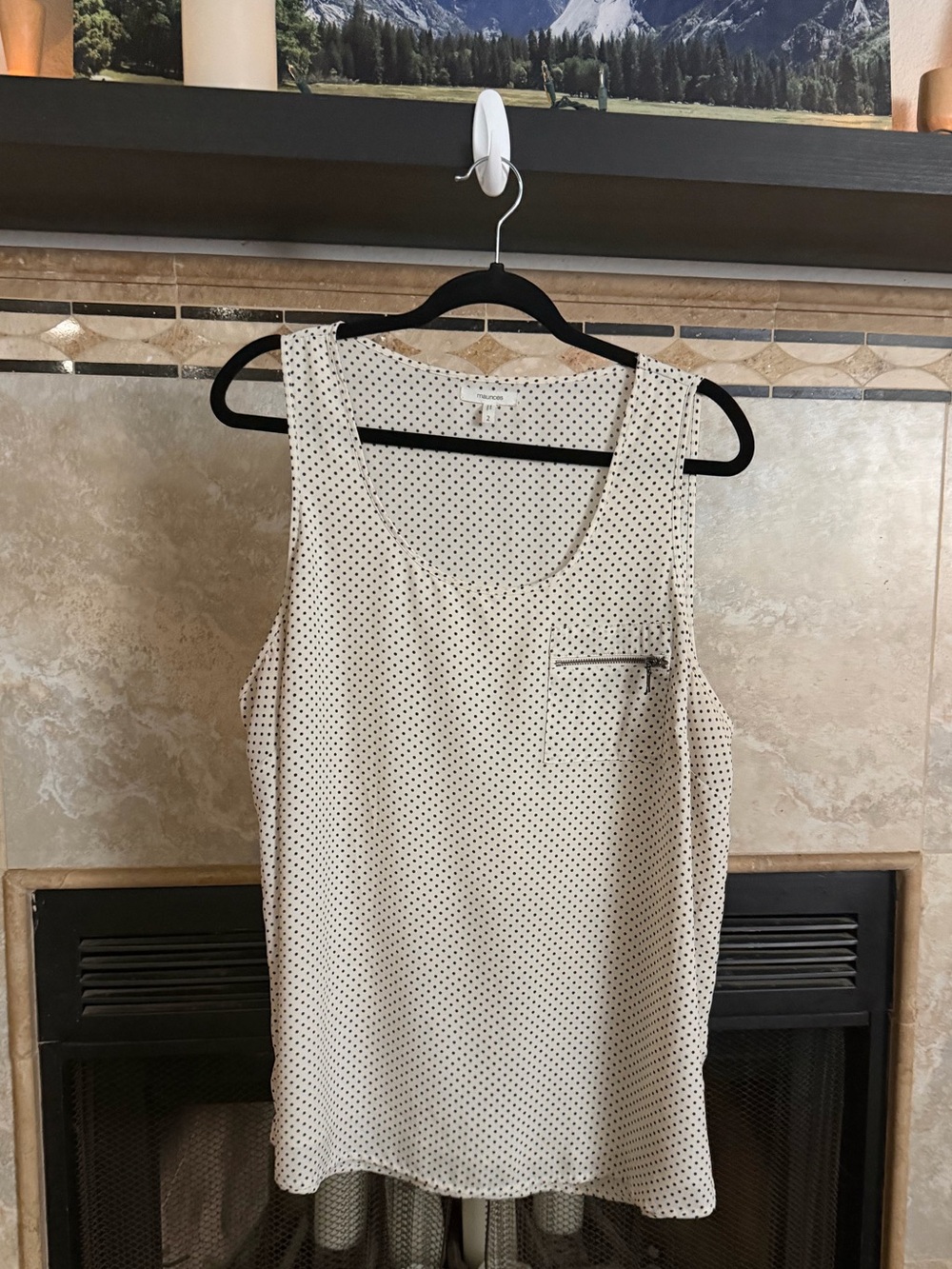 Maurices Cream Sleeveless Polka Dot Camisole